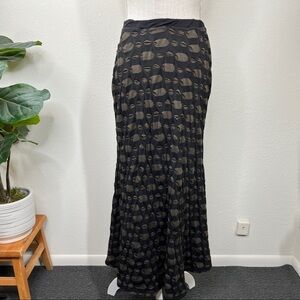 Niche Nilgun Derman maxi pinch gathered black and brown skirt